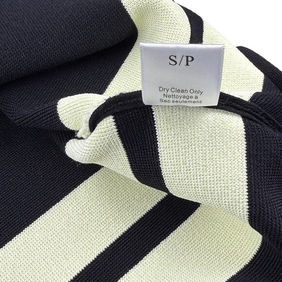 A.LC. Clift Wrap Front Pencil Bandage Skirt Sz Small Black Striped Cream - Picture 7 of 7